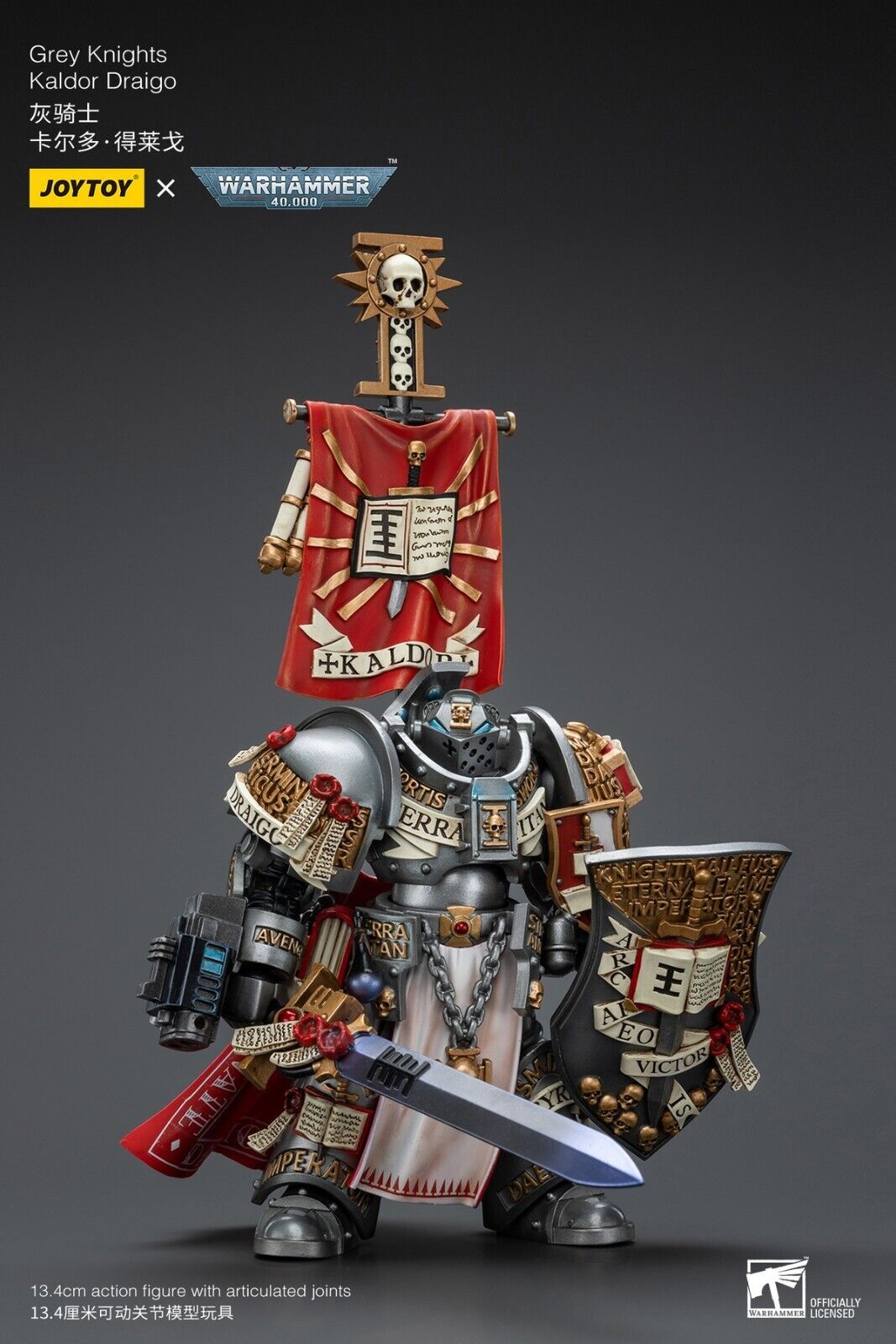JOYTOY Warhammer 40k - Venerabile Dreadnought Dei Cavalieri Grigi (Mecha) - Modellino Dipinto - Foto 3
